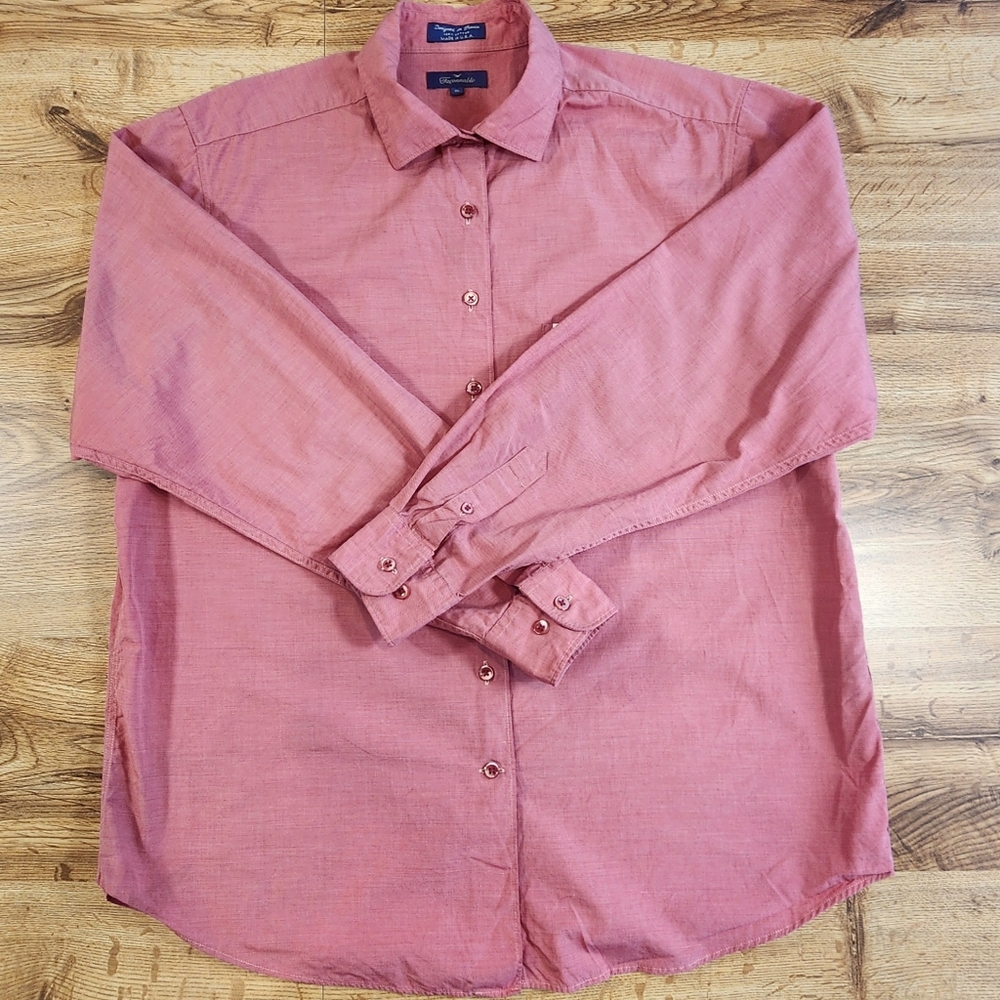 Façonnable Men Button Up Shirt‎ Size XL Coastal Quiet Luxury Cotton
